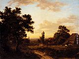 Mill Paintings - A View Of Addington, Surrey, With The Shirley Mills Beyond by Patrick Nasmyth
